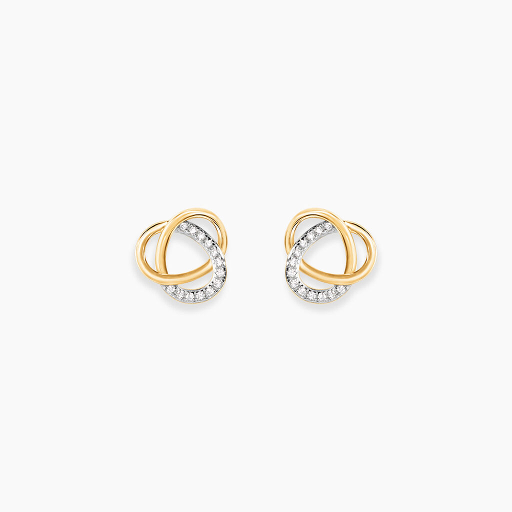 Boucles D'oreilles Puces Dorila Or Jaune Oxyde De Zirconium - Puces Femme | Marc Orian