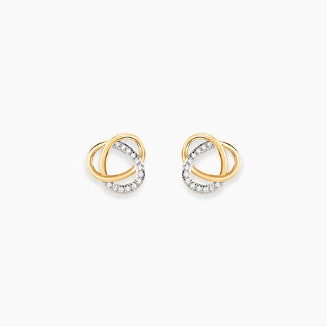 Boucles D'oreilles Puces Dorila Or Jaune Oxyde De Zirconium - Puces Femme | Marc Orian