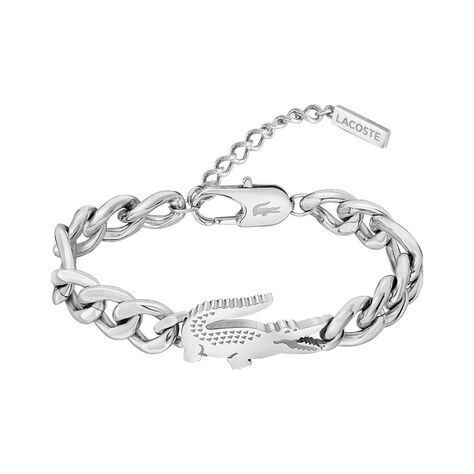 Bracelet Lacoste Crocodile Acier Blanc - Bracelets cha&icirc;nes Famille | Marc Orian