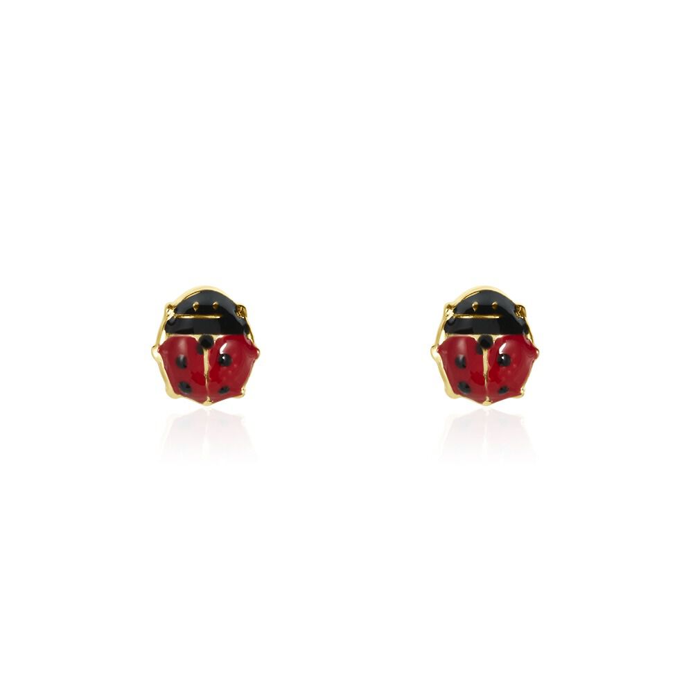 Boucles D'oreilles Puces Or Jaune Helidie Email - Puces Enfant | Marc Orian