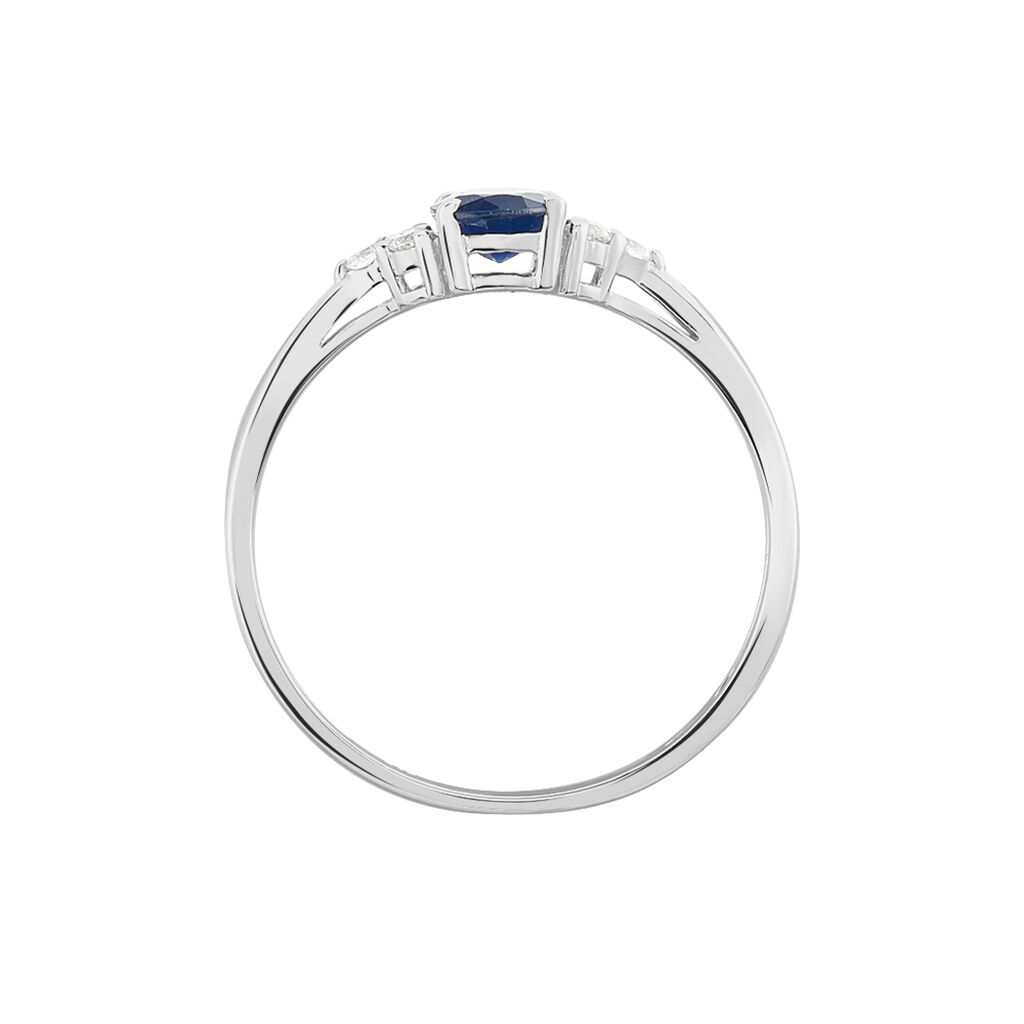 Bague Justienne Or Blanc Saphir Et Diamant - Bagues Solitaire Femme | Marc Orian