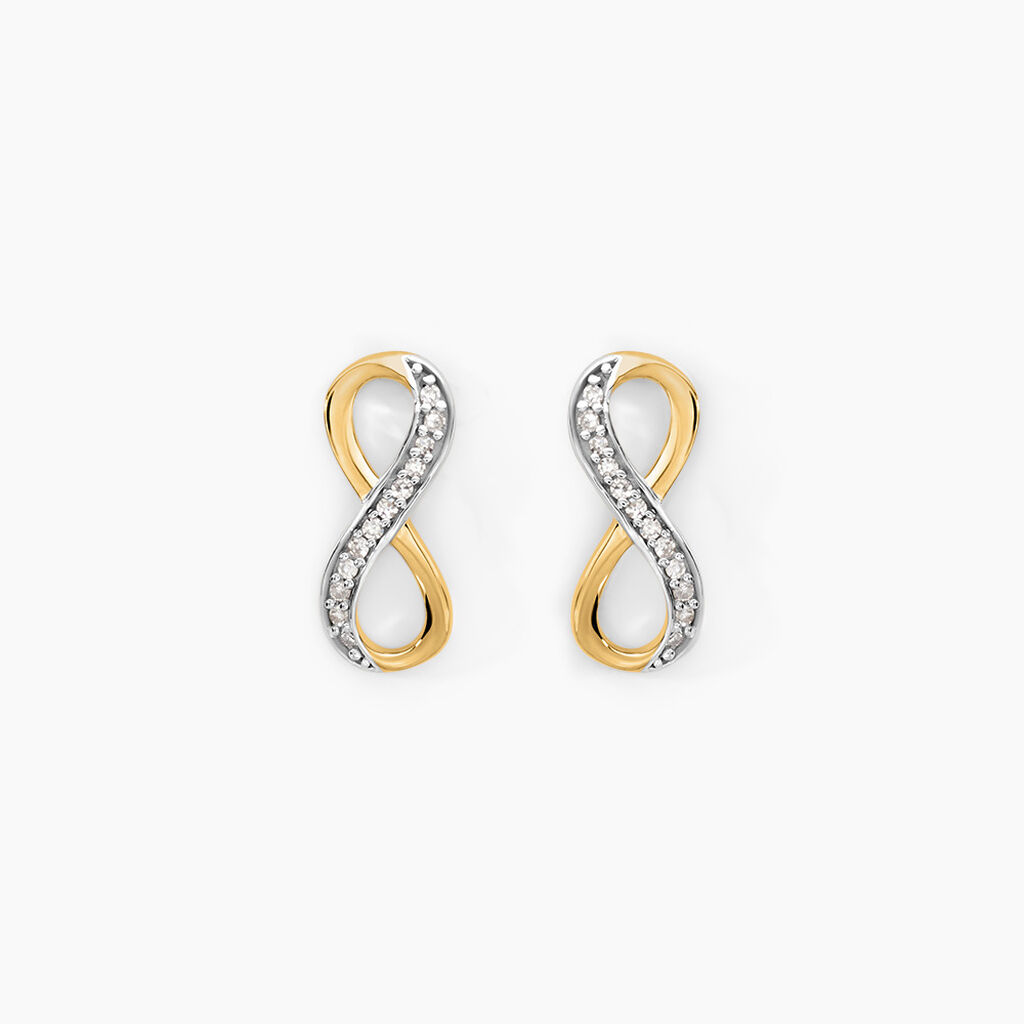 Boucles D'oreilles Puces Chacha Or Jaune Diamant - Puces Femme | Marc Orian
