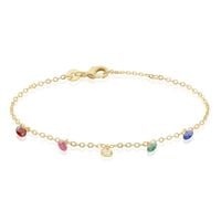 Bracelet Plaqué Or Myosothis Pierres Artificielles