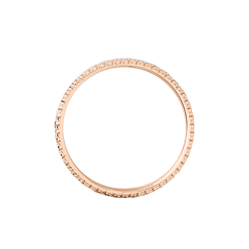 Alliance Multi Facettes Diamantee Demi Jonc Classique Or Bicolore - Alliances personnalis&eacute;es Femme | Marc Orian