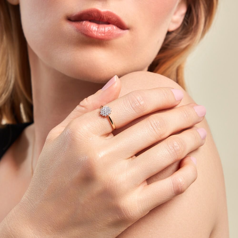 Bague Or Jaune Kailyn Oxyde De Zirconium - Bagues fiançailles Femme | Marc Orian