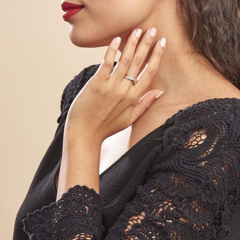 Bague Croisee Or Jaune Diamant - Bagues Femme | Marc Orian