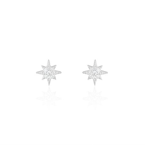 Boucles D'oreilles Puces Layana Argent Blanc Oxyde De Zirconium - Puces Femme | Marc Orian