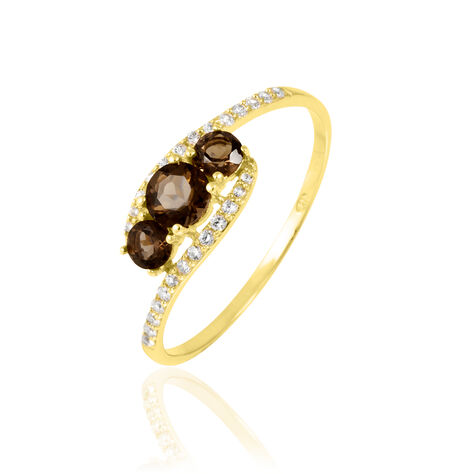Bague Chloe Or Jaune Quartz Et Oxyde De Zirconium - Bagues avec pierre Femme | Marc Orian