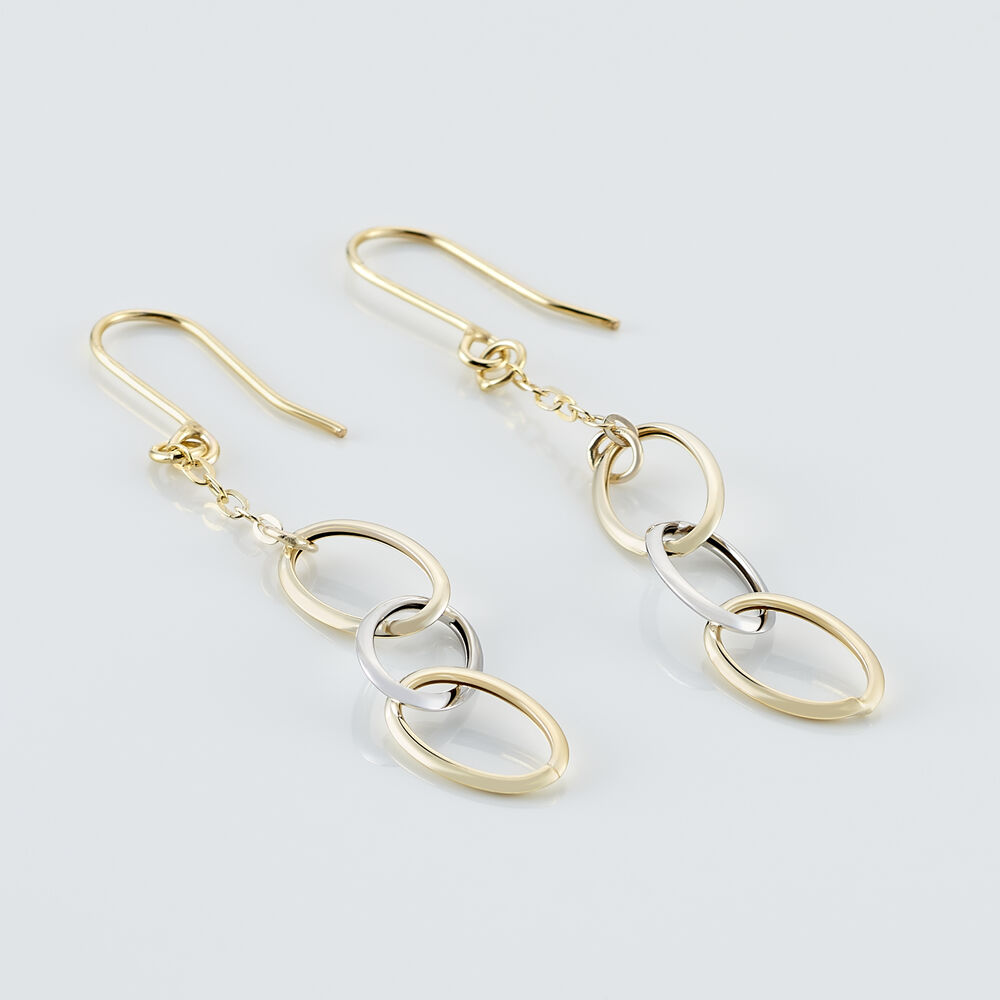 Boucles D'oreilles Pendantes Lucette Or Bicolore - Pendantes Femme | Marc Orian