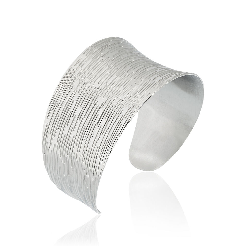 Bracelet Manchette Alesia Acier Blanc - Bijoux fantaisie Femme | Marc Orian