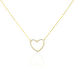 Collier Coeur Droit Or Jaune Oxyde De Zirconium - Colliers avec pierres Femme | Marc Orian