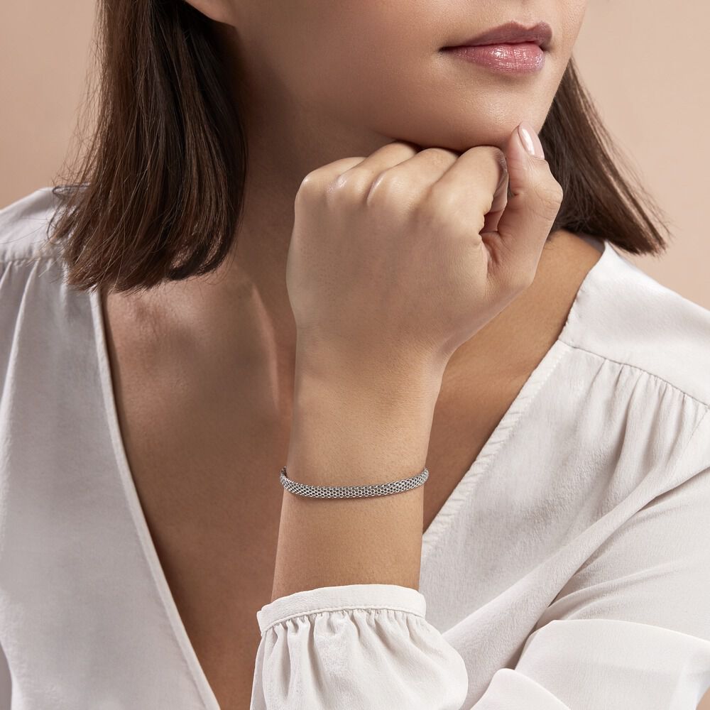 Bracelet Christine Argent Blanc - Bracelets mailles Femme | Marc Orian