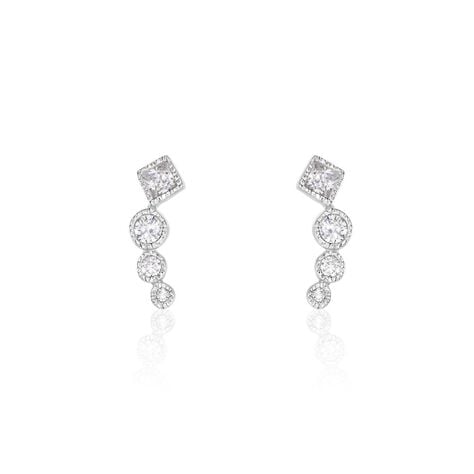 Boucles D'oreilles Puces Argent Blanc Seiko Oxyde De Zirconium - Puces Femme | Marc Orian
