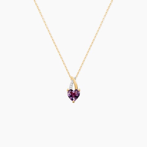 Collier Bertille Or Jaune Amethyste Et Oxyde De Zirconium - Colliers avec pierres Femme | Marc Orian