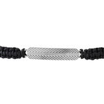Bracelet Phebus Him Acier Blanc Cordon Noir - Bracelets cordons Homme | Marc Orian