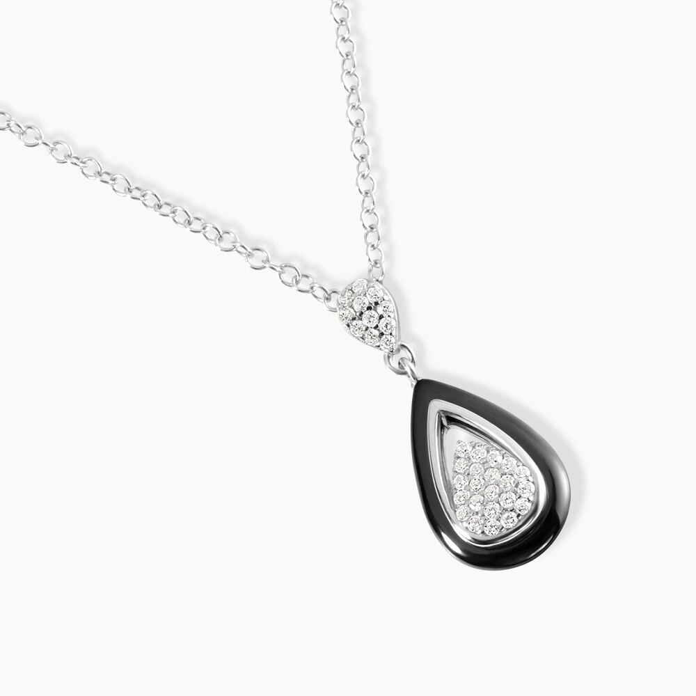 Collier Marina Cera Argent Blanc C&eacute;ramique Et Oxyde De Zirconium - Colliers avec pierres Femme | Marc Orian
