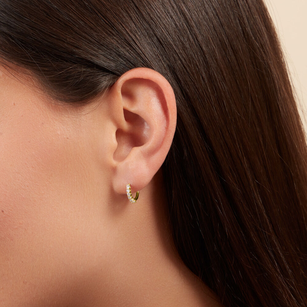 Créoles Kean Or Jaune Diamant Synthétique - Créoles Femme | Marc Orian