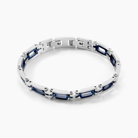 Bracelet Jourdan Wild Acier Blanc Et Bleu - Bracelets mailles Homme | Marc Orian