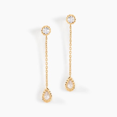 Boucles D'oreilles Pendantes Kadidja Or Jaune Oxyde De Zirconium - Pendantes Femme | Marc Orian