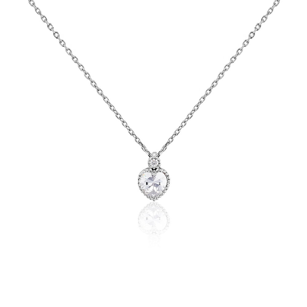 Collier Shannon Argent Blanc Oxyde De Zirconium - Colliers avec pierres Femme | Marc Orian