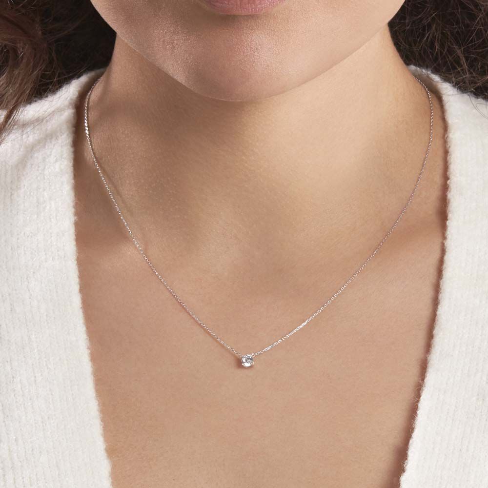 Collier Ponama Or Blanc Oxyde De Zirconium - Colliers avec pierres Femme | Marc Orian