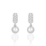 Boucles D'oreilles Pendantes Providence Argent  Perle De Culture Oxyde - Pendantes Femme | Marc Orian