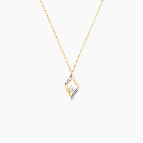 Collier Eye Or Jaune Oxyde De Zirconium - Colliers avec pierres Femme | Marc Orian