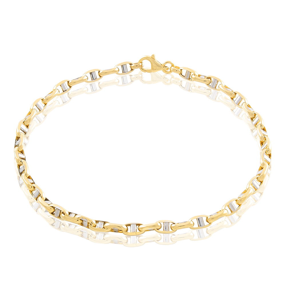 Bracelet Carlo Or Bicolore Maille Marine Ronde - Bracelets mailles Homme | Marc Orian