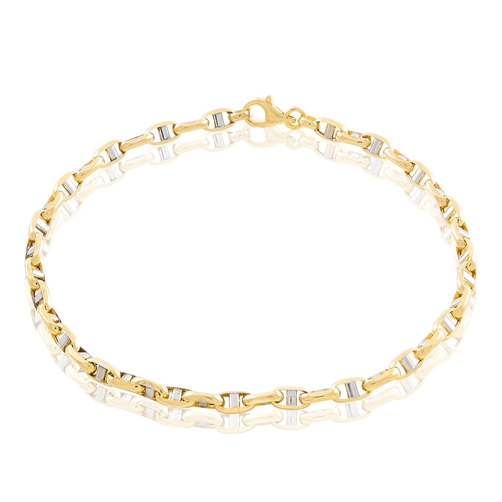 Bracelet Carlo Or Bicolore Maille Marine Ronde - Bracelets mailles Homme | Marc Orian