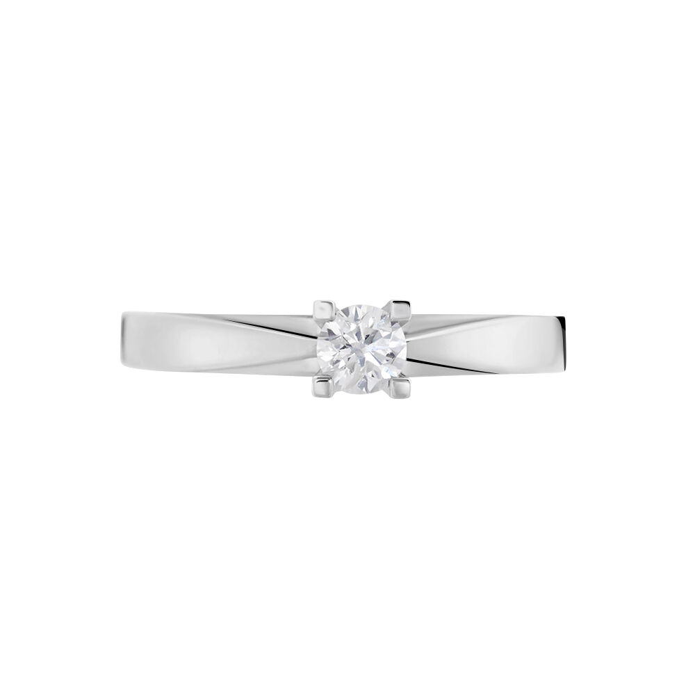 Bague Solitaire Loren Or Blanc Diamant - Solitaires Femme | Marc Orian