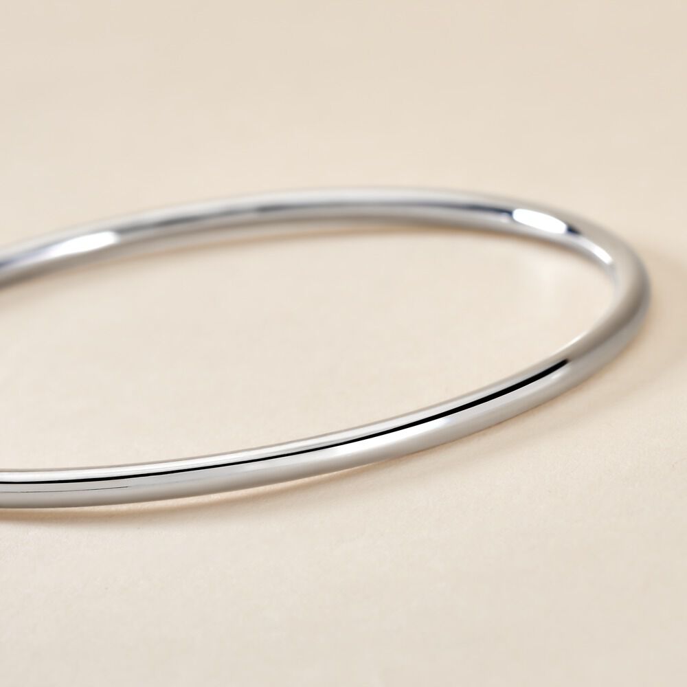 Bracelet Jonc Tabata Argent Blanc - Bracelets joncs Femme | Marc Orian