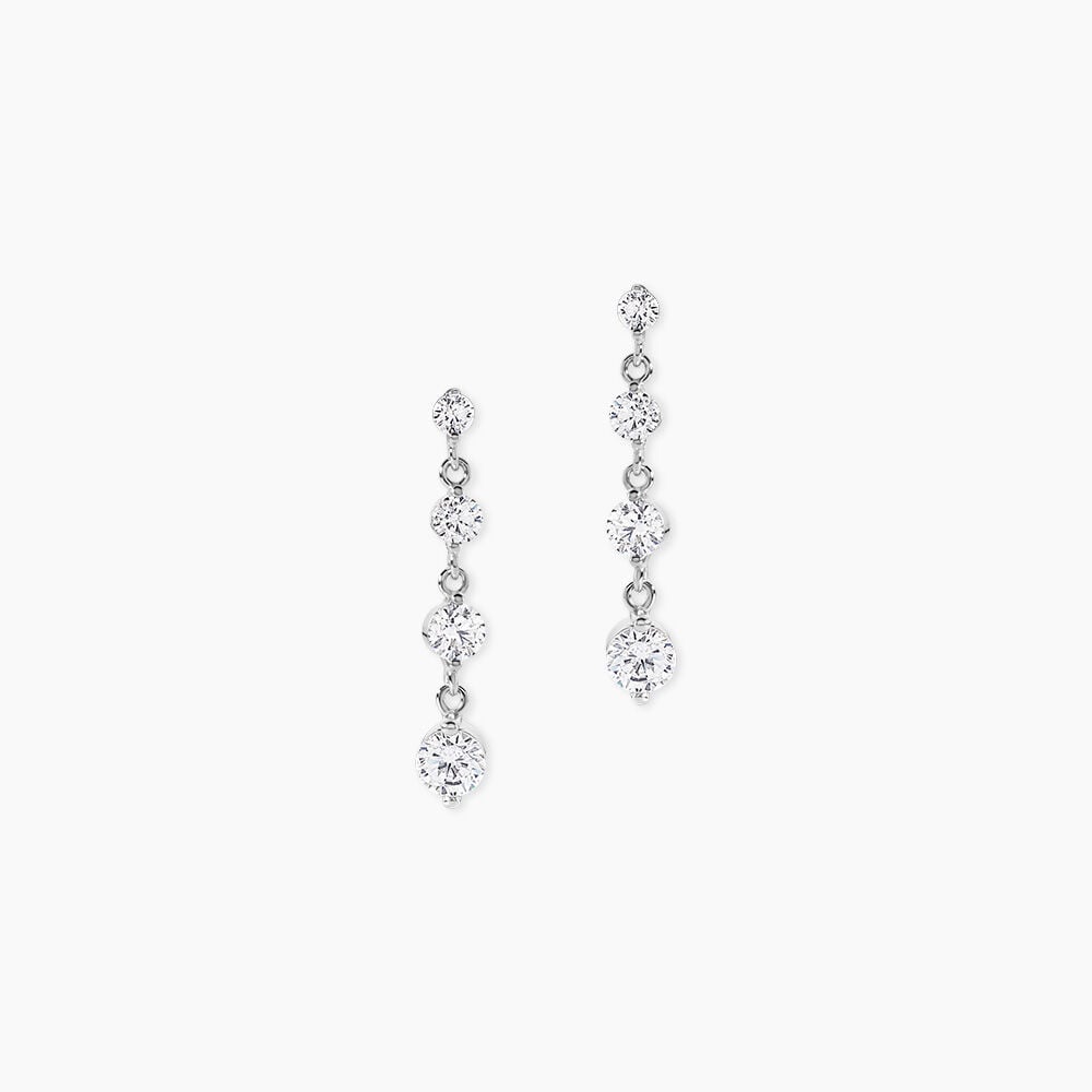 Boucles D'oreilles Pendantes Odyssee Argent Blanc Oxyde De Zirconium - Pendantes Femme | Marc Orian
