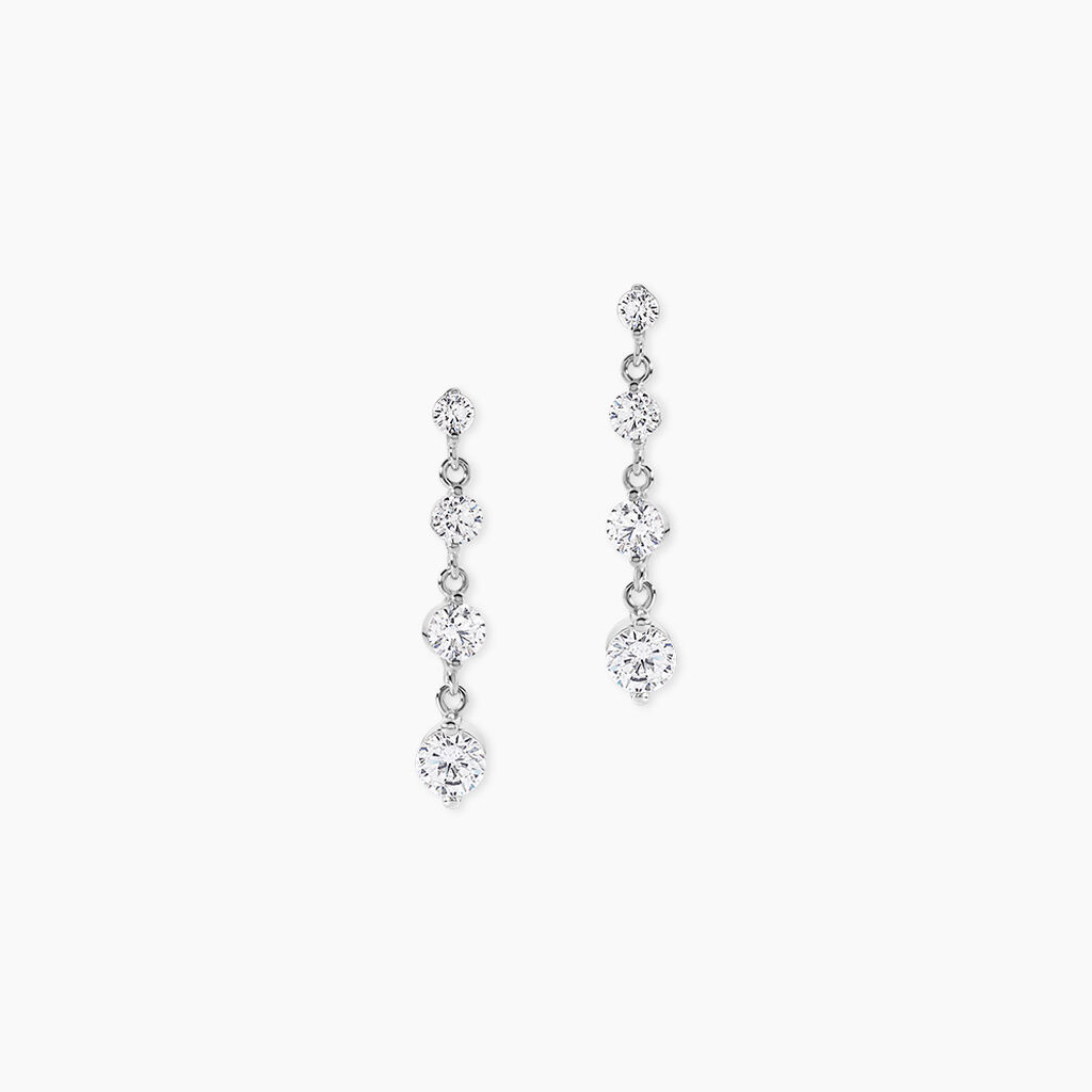 Boucles D'oreilles Pendantes Odyssee Argent Blanc Oxyde De Zirconium - Pendantes Femme | Marc Orian