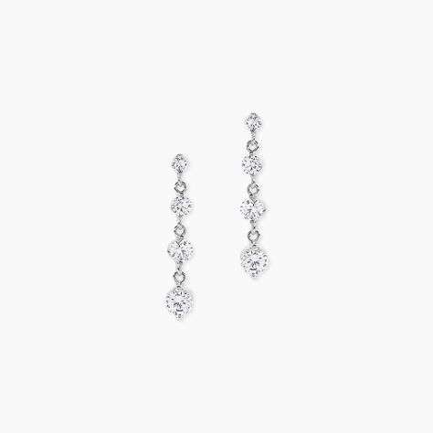 Boucles D'oreilles Pendantes Odyssee Argent Blanc Oxyde De Zirconium - Pendantes Femme | Marc Orian