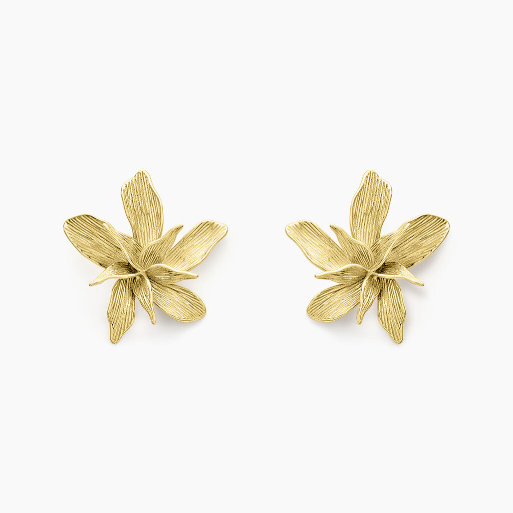 Boucles D'oreilles Puces Majorelle Acier Jaune - Puces Femme | Marc Orian