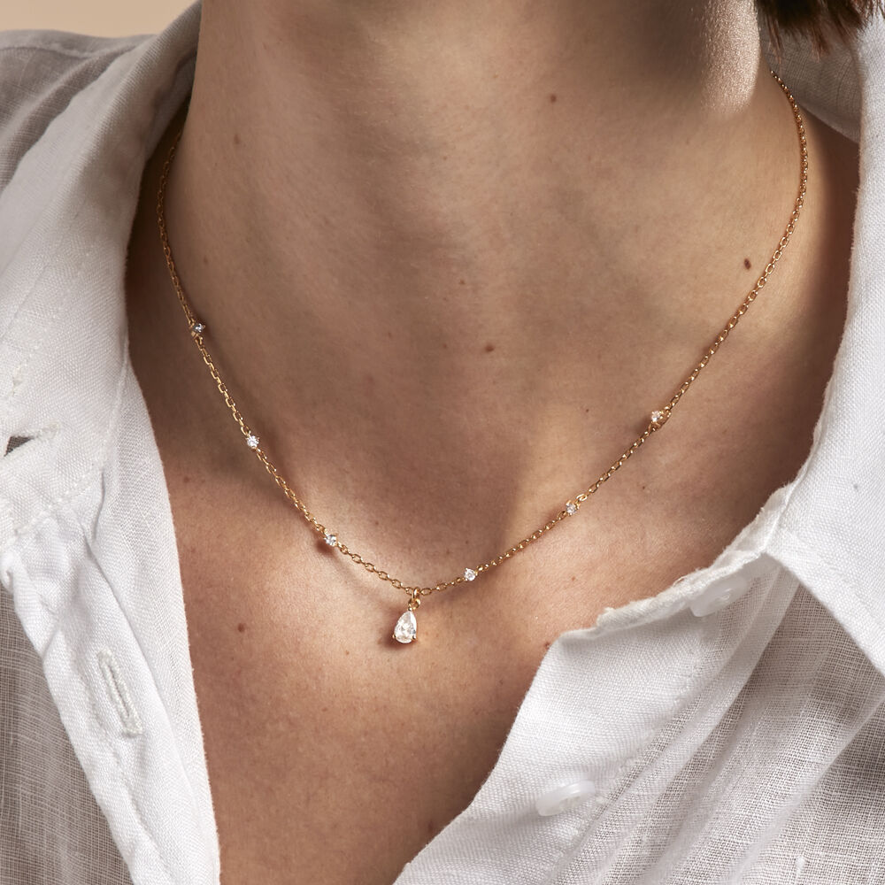Collier Lovel Plaqué Or Doré Oxyde De Zirconium - Colliers ras du cou Femme | Marc Orian