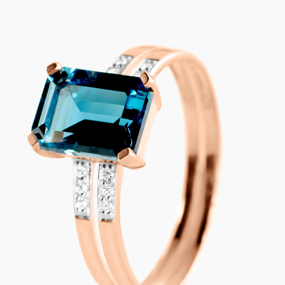 Bague Noee Or Rose Topaze Et Oxyde De Zirconium - Bagues pierres fines Femme | Marc Orian