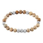 Bracelet Adonis Acier Blanc Jaspe Africain - Bracelets cha&icirc;nes Homme | Marc Orian