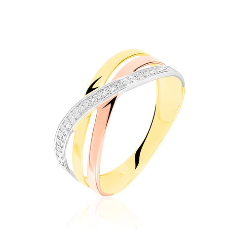 Bague Croisee Or Tricolore Diamant - Bagues Femme | Marc Orian