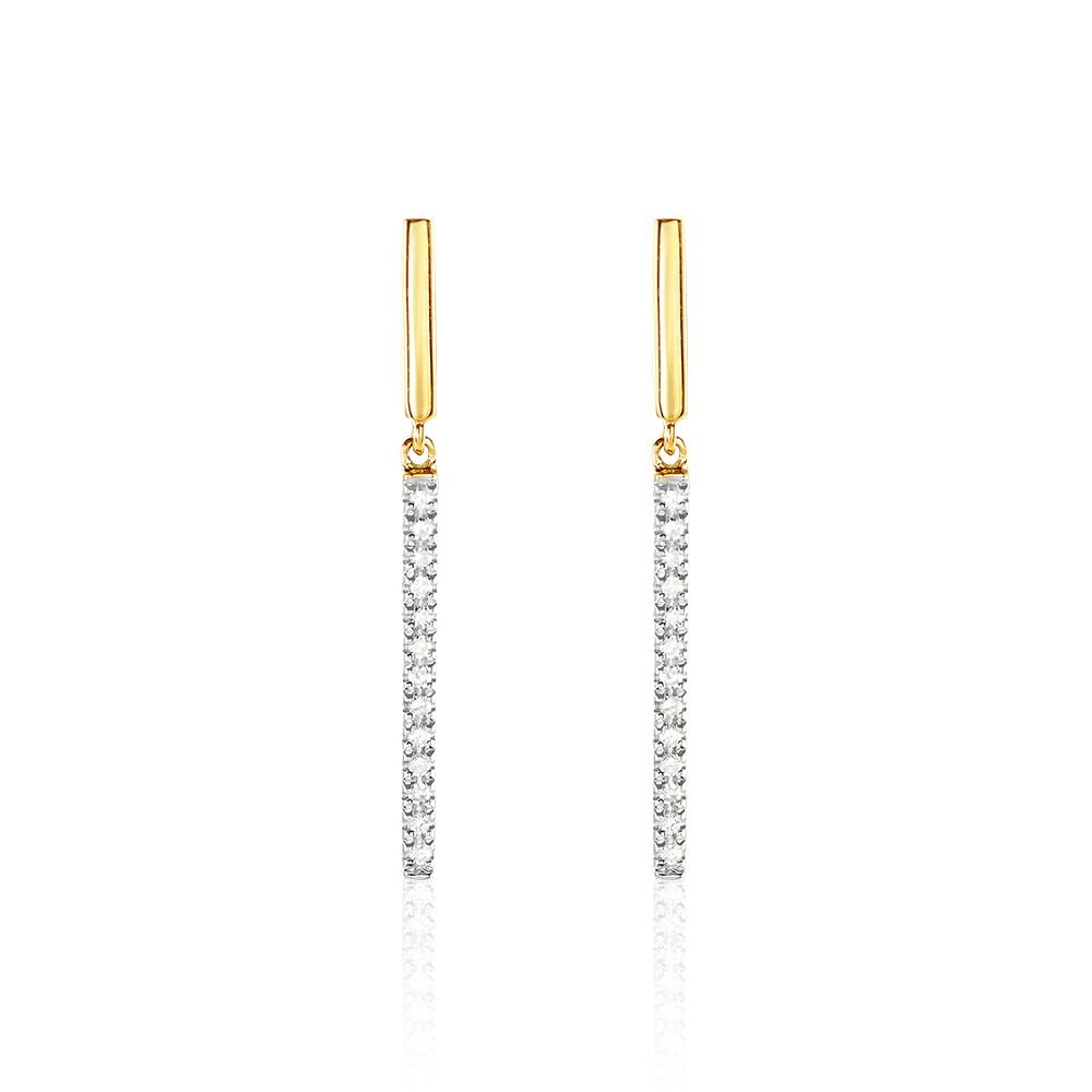 Boucles D'oreilles Pendantes Alayna Or Jaune Diamant - Pendantes Femme | Marc Orian