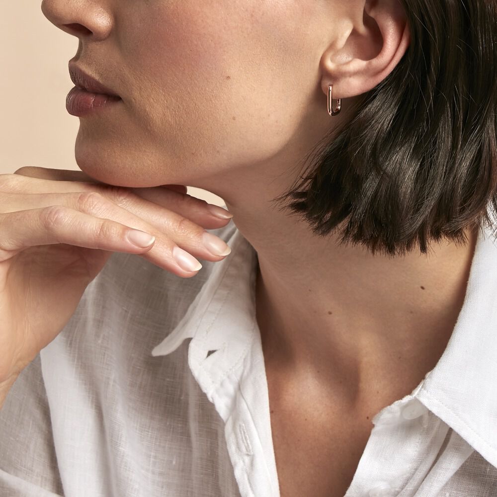 Créoles Carlyn Argent Rose - Créoles Femme | Marc Orian