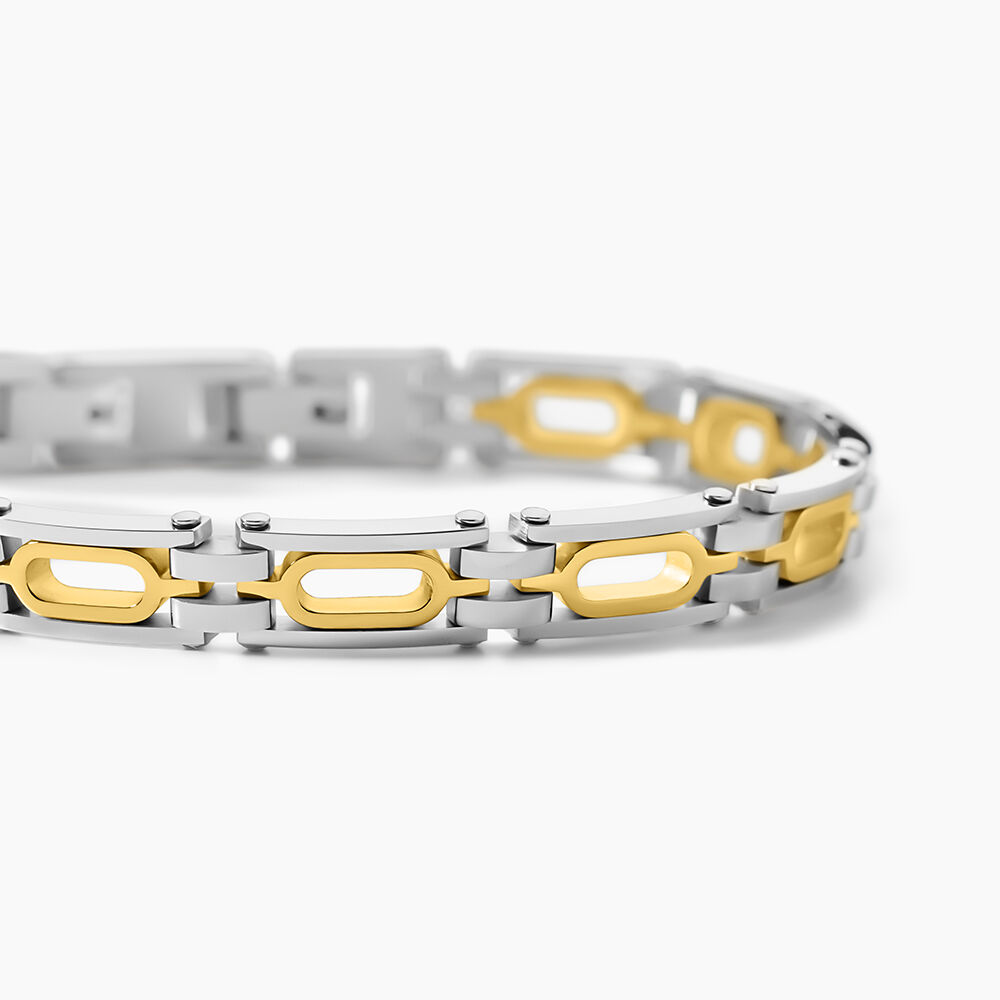 Bracelet Jourdan Wild Acier Blanc Et Jaune - Bracelets cha&icirc;nes Homme | Marc Orian