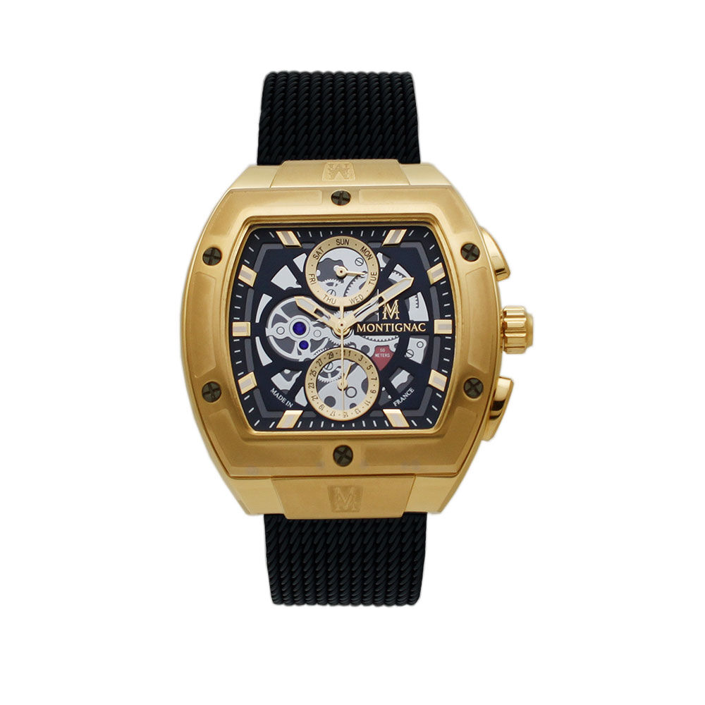 Montre Montignac Tonneau Bleu - Montres &eacute;tanches Homme | Marc Orian