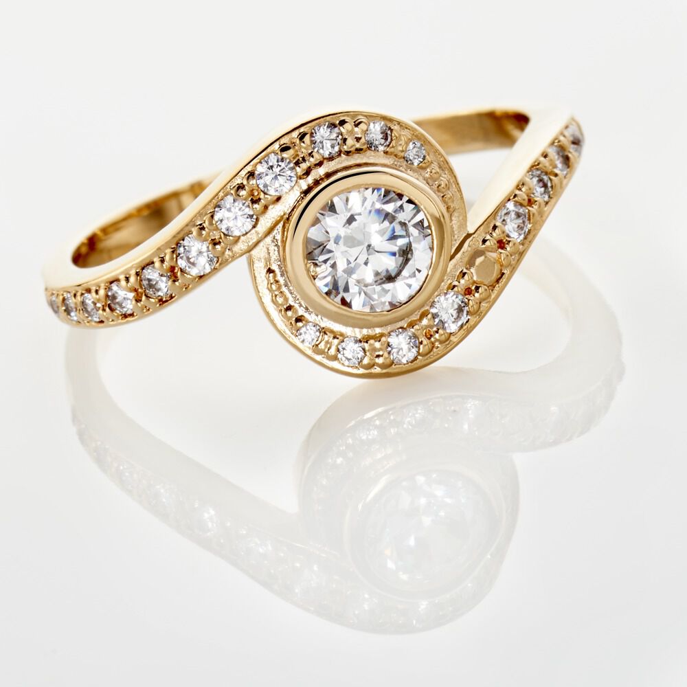 Bague Kampala Plaqué Or Oxydes De Zirconium - Solitaires Femme | Marc Orian