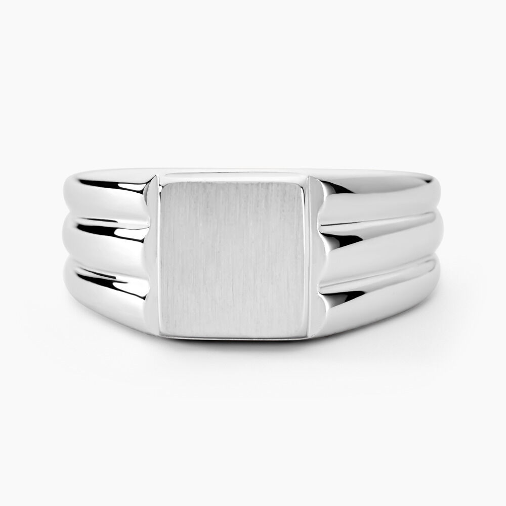 Chevalière Pierrik Argent Blanc - Bijoux personnalisés Homme | Marc Orian