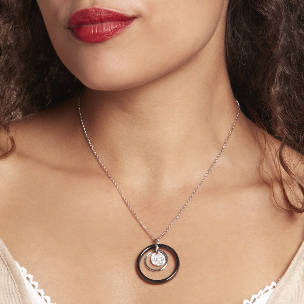 Collier Maia Argent Blanc Céramique Et Oxyde De Zirconium - Colliers avec pierres Femme | Marc Orian