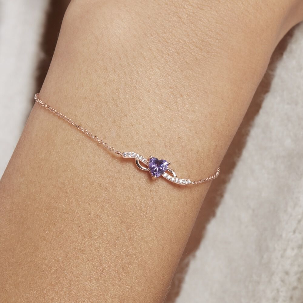 Bracelet Argent Rose Avalon Oxyde De Zirconium - Bracelets chaînes Femme | Marc Orian