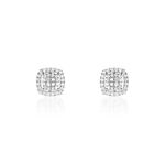 Boucles D'oreilles Puces Or Blanc Naveen Diamants Synth&eacute;tiques - Puces Femme | Marc Orian