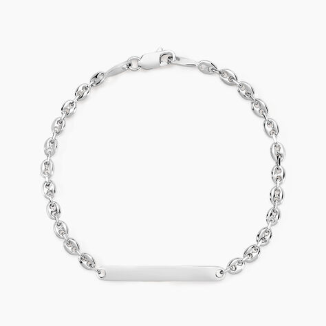 Bracelet Identit&eacute; Carrus Argent Blanc - Gourmettes Femme | Marc Orian