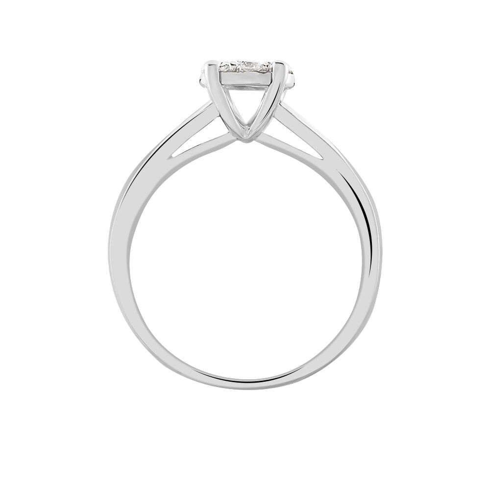 Bague Solitaire Charlene Or Blanc Diamant Synthetique - Parures de mariage Femme | Marc Orian